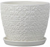 Mediterranean Ceramic Bell Planter, Crackle White, 10 In.