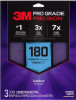 Pro Grade Precision Sandpaper, No-Slip Grip, 180 Grit, 9 x 11 In., 3-Pk.