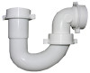 Lavatory/Kitchen Wall Drain Repair Trap, White PVC, 1-1/4 - 1-1/2 In. Tube