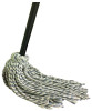 #12 Natural Yarn Cotton Deck Mop, Blue/White Ribbon, 48 In. Wood Handle, Green Seal Certified