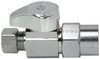 Straight CPVC Valve, 1/4 Turn, Chrome, 1/2 In. Nominal CPVC x 3/8 In. Outer Diameter Compression