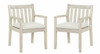 Set of 2 Svana Wood Dining Arm Chairs, Beige Cushions