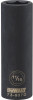 SAE Deep Impact Socket, 6-Point, Black Oxide, 1/2 In. Drive, 11/16-In