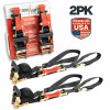 ShockStrap 15 Ft. x 1.5 In. Constant Tension Ratchet Tie Down Straps (2-Pack)