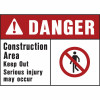 DANGER CONSTR AREA SIGN