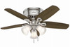 Hunter Builder Low Profile 42 In. Brushed Nickel Ceiling Fan with Light Kit
