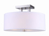 Canarm River 15 In. 3-Light Brushed Nickel Semi-Flush Mount Ceiling Light Fixture