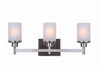 Canarm Lyndi 3-Light Brushed Nickel Vanity Bath Light Fixture, Etched Glass
