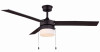 52" Stride 3 blade black fan bowl light kit