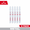 Metal-Cut Jig Saw Blades, T Shank, Bi-Metal, 24 TPI, 3 In., 5-Pk.