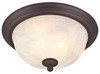 Ceiling Light Fixture, Outdoor, Oil Rubbed Bronze & White Alabaster Glass, 60-Watt, 11 x 6 In.