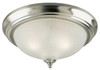 Ceiling Light Fixture, Brushed Nickel & Frosted Swirl Glass, 13-In.