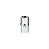 SAE 6-Point Shallow Socket, Four Flat Sides, 9/16 In., 1/2 In. Drive