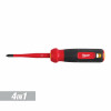 4-In-1 Slim Tip Multi-Bit Screwdriver, 1000V Insulated