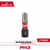 Shockwave #3 Phillips Insert Bits, 1 In. 2-Pk.