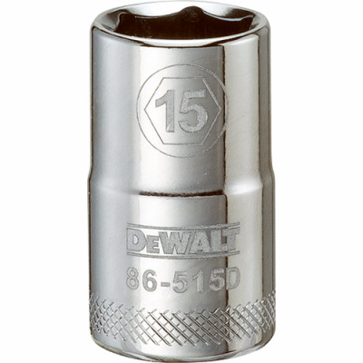 Metric Shallow Socket, 6-Point, 1/2 In. Drive, 15mm