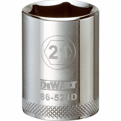 Metric Shallow Socket, 6-Point, 1/2 In. Drive, 21mm