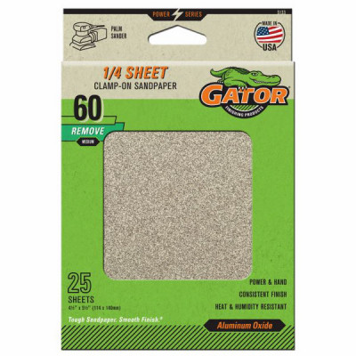 Sanding Sheets, Aluminum Oxide, 60-Grit, 4.5 x 5.5-In., 25-Pk.