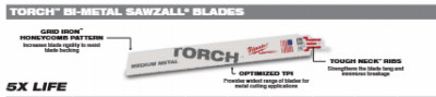 Sawzall The Torch Reciprocating Saw Blade, 14 TPI, 6 In. (10 pieces)
