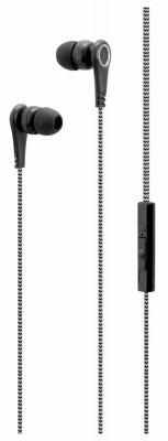 Stereo Earbuds with Mic, Inline Volume, Black