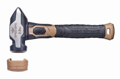 Blacksmith Hammer, 2.5 lb Sledge hammer with Removable Soft Mallet Cap & Bi-Material Shock Absorbing & Vibration Dampening Handle, 3% Donated to Veterans, Black/Tan
