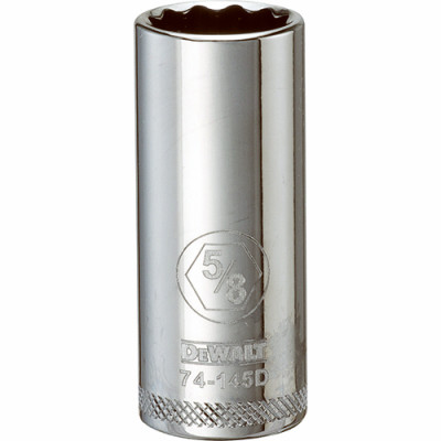 SAE Socket, Deep, 12-Point, 5/8 In., 3/8 In. Drive