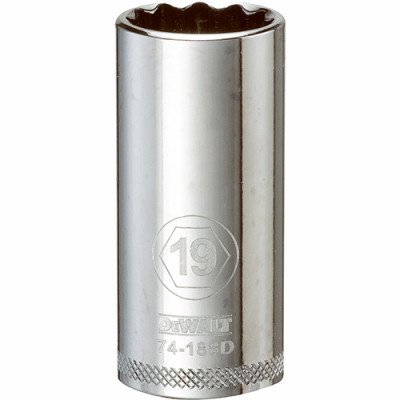 Metric Deep Socket, 12-Point, 3/8 In. Drive, 19mm