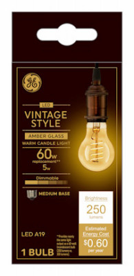 LED Light Bulb, Amber Warm White, 5 Watt, 250 Lumens