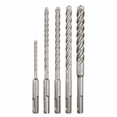 5-Pc. MX4 4-Cutter SDS Plus Rotary Hammer Drill Bit Set, Solid Head Carbide