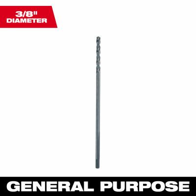 Thunderbolt Long Black Oxide Drill Bit, 12 x 3/8 In