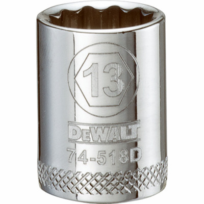 Metric Shallow Socket, 12-Point, 3/8 In. Drive, 13mm