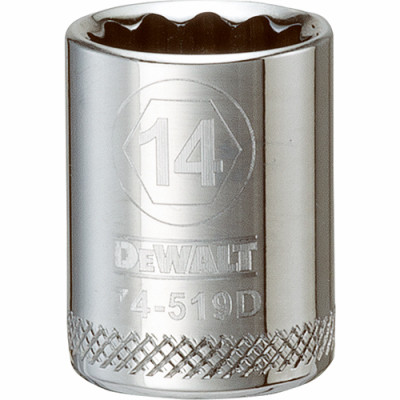 Metric Shallow Socket, 12-Point, 3/8 In. Drive, 14mm