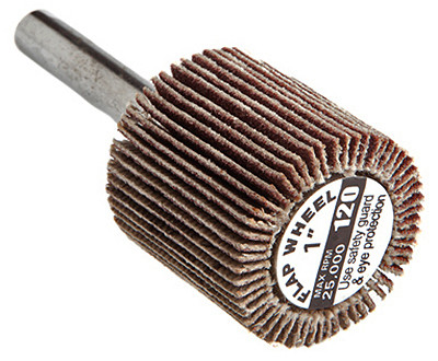 Mounted Flap Wheel, 1 x 1-In., 120-Grit