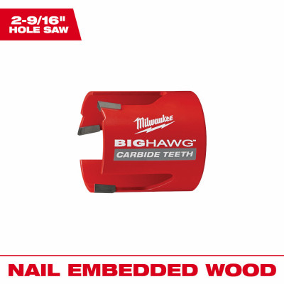 Big Hawg Hole Saw, Carbide Teeth, 2-9/16 In.