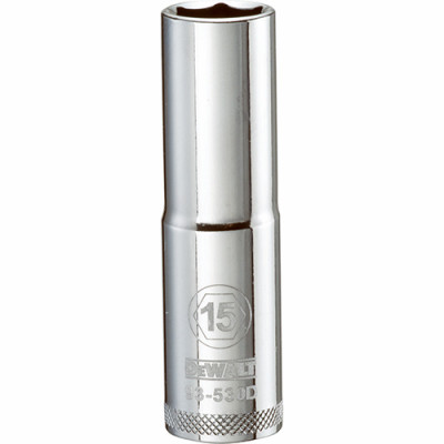 Metric Deep Socket, 6-Point, 1/2 In. Drive, 15mm