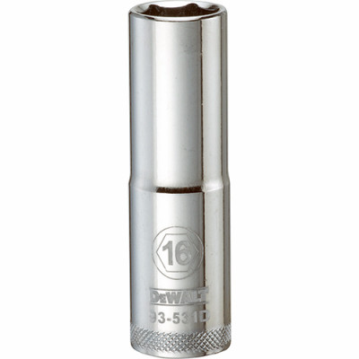 Metric Deep Socket, 6-Point, 1/2 In. Drive, 16mm