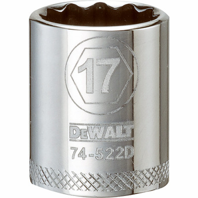 Metric Shallow Socket, 12-Point, 3/8 In. Drive, 17mm