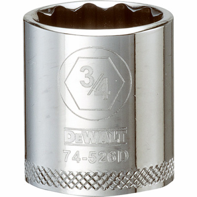 SAE Socket, Shallow, 12-Point, 3/4 In., 3/8 In. Drive