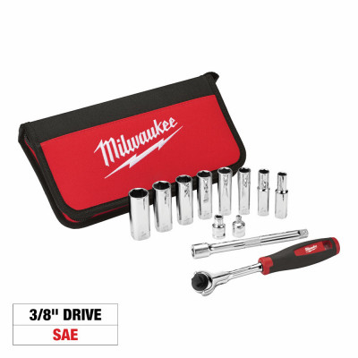 12-Pc. SAE Deep-Well Ratchet & Socket Set, 3/8 In. Drive