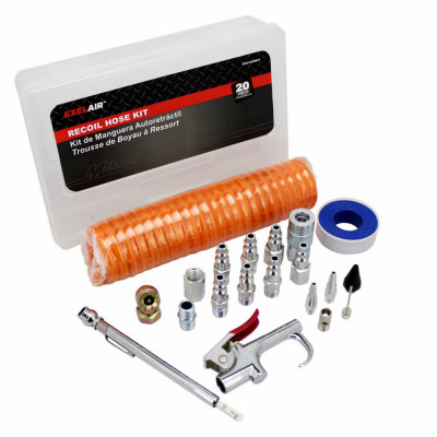 20-Pc. Compressor Recoil Hose & Air Accessory Kit