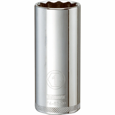 SAE Deep Socket, 12-Point, 1/2 In. Drive, 1 In.