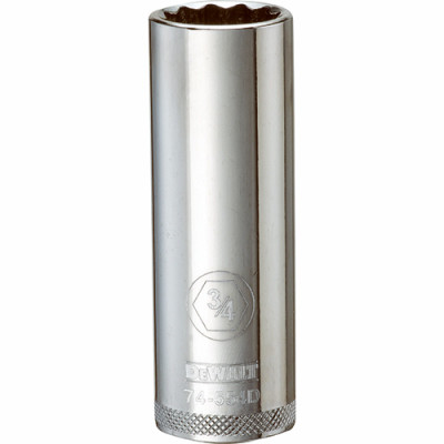SAE Deep Socket, 12-Point, 1/2 In. Drive, 3/4 In.