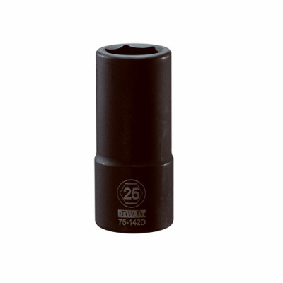 Metric Deep Impact Socket, 6-Point, 3/4 In. Drive, 25mm