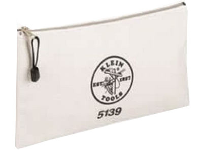 White Canvas Zipper Tool Bag, 7.5 x 12-In.