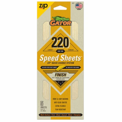 Zip Speed Sandpaper Sheets, 220 Grit, 5-Pk.