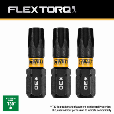 FlexTorq T30 Torx Impact Driver Bits, 1/4 x 1 In., 3-Pk.