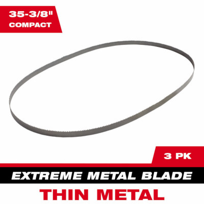 Extreme Thin Metal Band Saw Blades, Compact, 12/14 TPI, 35-3/8 In., 3-Pk.