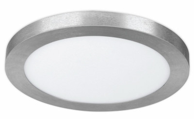 LED Edge-Lit Flat Panel Recessed Ceiling Light Kit, Selectable Color Temp, Nickel, 12.5 Watt, 15 In. Round