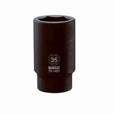 Metric Deep Impact Socket, 6-Point, 3/4 In. Drive, 35mm
