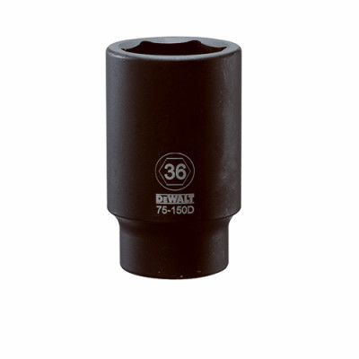 Metric Deep Impact Socket, 6-Point, 3/4 In. Drive, 36mm